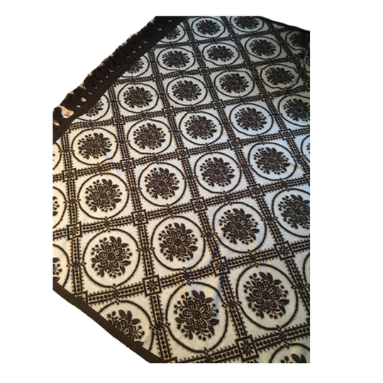Retro Sprei Plaid Bruin & Wit 1