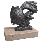 Frans Art Deco Beeldje Van Een Goudvis thumbnail 1
