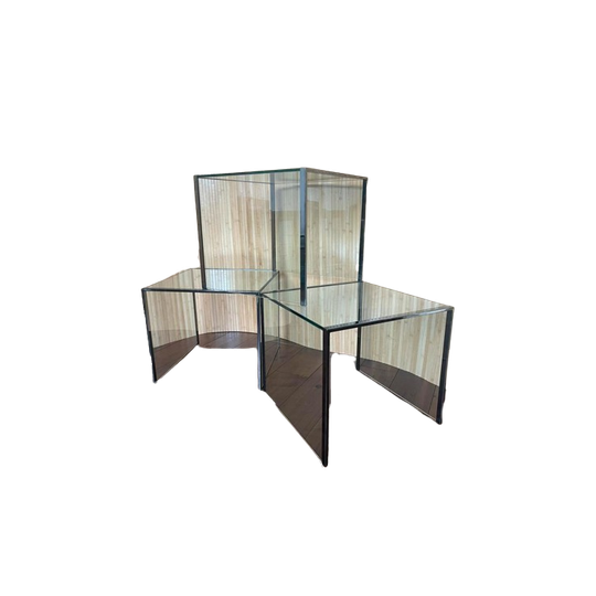 Set/3 Glazen Salontafel/etalage /bijzettafel /winkel Display 1