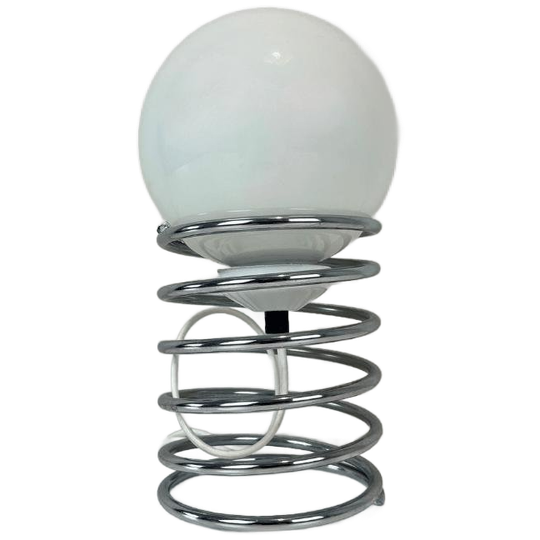 Vintage Designlamp Witglazen Bol En Spiraalvormige Voet 1