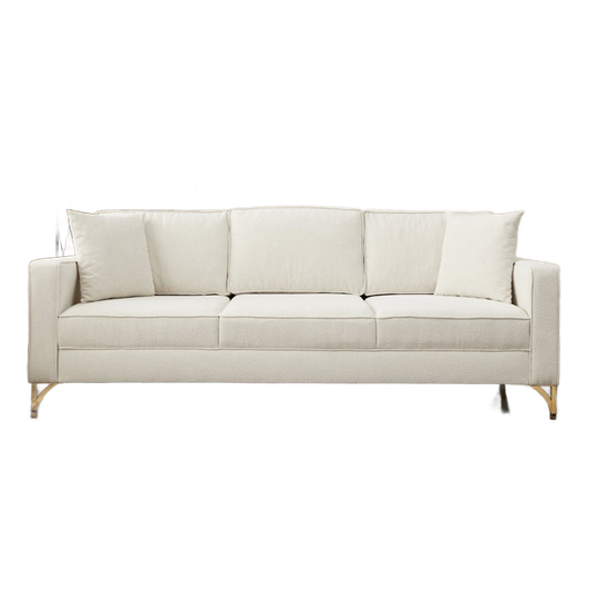 Evila | Originals Lima Sofa 3-zits Crème Met Gouden Poten 1