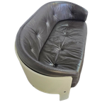 Bz49 Sofa By Hans Ell For 't Spectrum / 1970 / Dark Brown Leather thumbnail 1