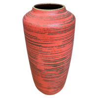 Large Ceramic Red Vase By Scheurich Germany Model 517-45