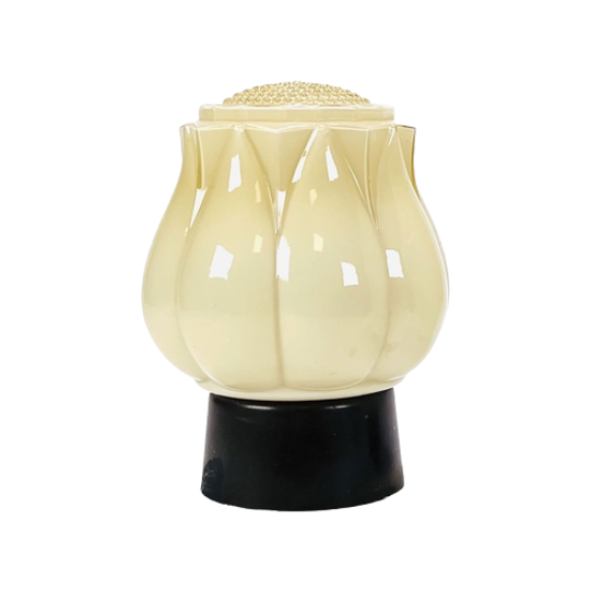 Art Deco Thabur Plafondlampen Beige Opaline Glas Tulip, Den Haag Jaren '20/'30 1