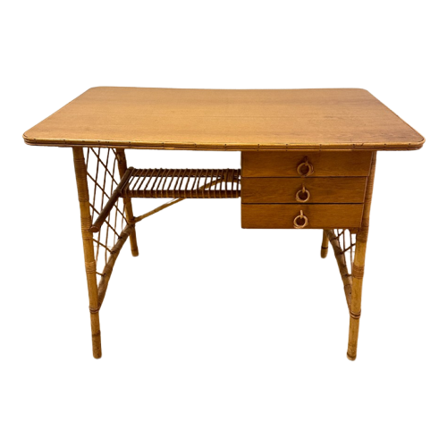 1950'S Louis Sognot Bamboo Desk