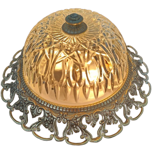 Vintage Messing Hollywood Regency Plafonnière Plafondlamp 03 1