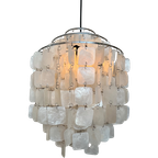 Echte Vintage Schelpen Capiz Hanglamp Lamp Parelmoer thumbnail 1