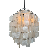 Echte Vintage Schelpen Capiz Hanglamp Lamp Parelmoer