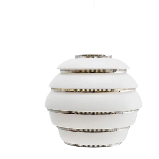 Artek Aalto A331 Hanglamp Ø33 Wit, Verchroomde Ringen 1