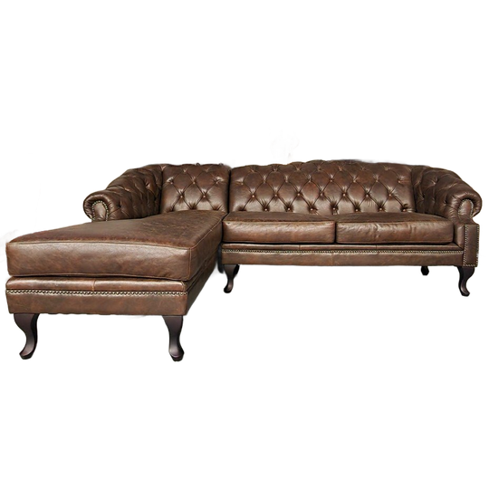 Acme Classic Chesterfield Bank – Vintage Bruin, Leer 1