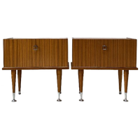 Set Vintage Teak Houten Nachtkastjes