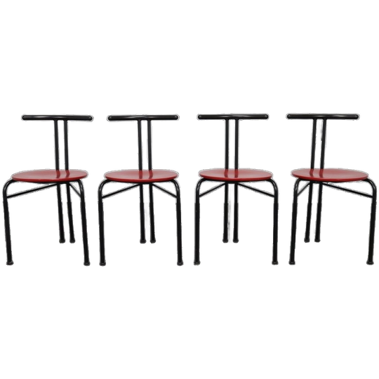 Set Of 4 Postmodern Dining Chairs, 1980s 1