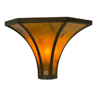 Art Deco - Stained Glass Wall Sconce - Bronze Frame - Marbled Like Glass