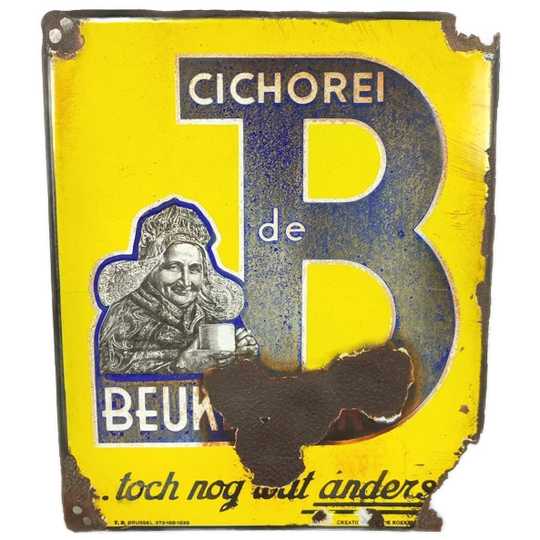 Emaille Bord Cichorei De Beukelaar 1939 1