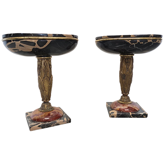 Frans Art Deco Coupes Van Marmer En Brons, Circa 1920/30 1