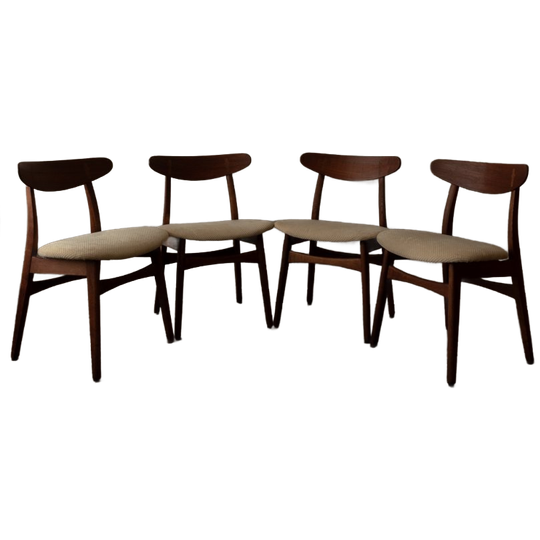 Set Van 4 Vintage Ch30 Eetkamerstoelen Van Hans J. Wegner Voor Carl Hansen & Søn – Deens Design, Jaren 50 1