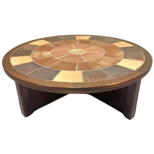 Vintage Deens Design Brutalist Salontafel, Tue Poulsen, Rond 1