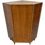 Vintage, Midcentury Hoekkast Houtfineer - Halfhoog Met Deur thumbnail 1
