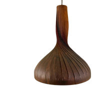Midcentury Houten Hanglamp Swirl Design Hans Agne Jakobssons