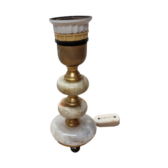 Vintage Onyx Marmeren Lampenvoet Uit De Jaren 60 1