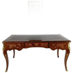 Louis Xv Dubbelzijdig Mahonie En Palissander Plat Bureau thumbnail 1
