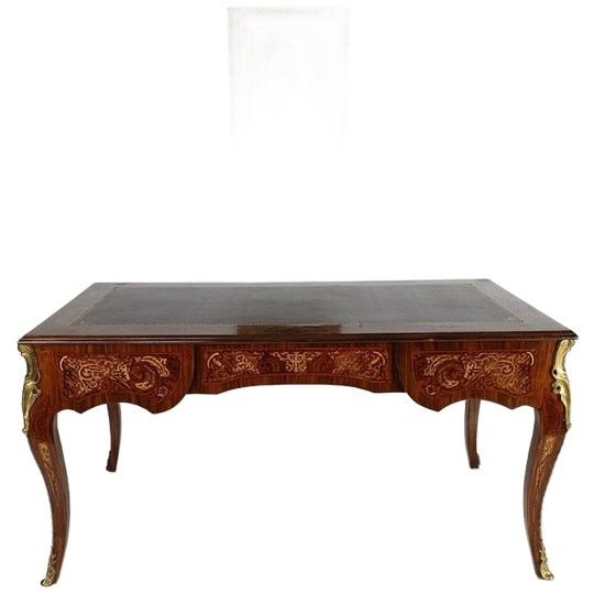 Louis Xv Dubbelzijdig Mahonie En Palissander Plat Bureau 1