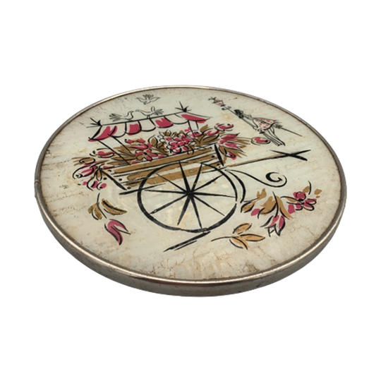 Mid Century Dienblad Plateau Ijzer/glas 1