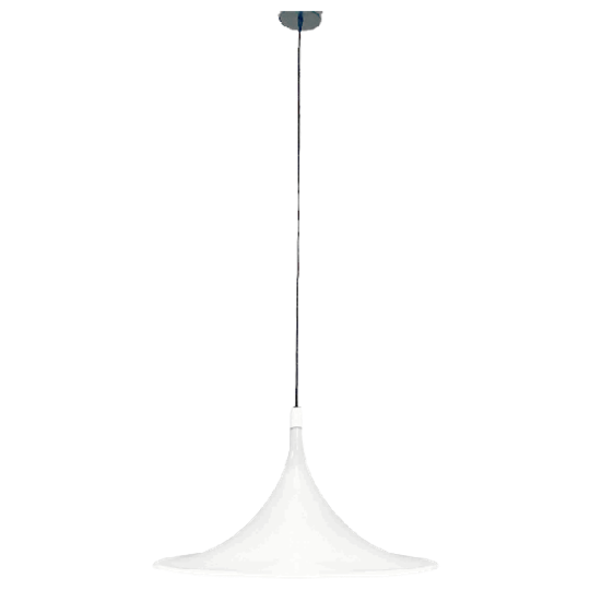 Vintage Trompet Lamp Heksenhoed Dijkstra Wit 1