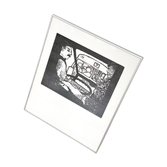 Vintage Gesigneerde Woodpress Print Van De Nederlandse Kunstenaar Manuel Kurpershoek Uit De Jaren 80 1