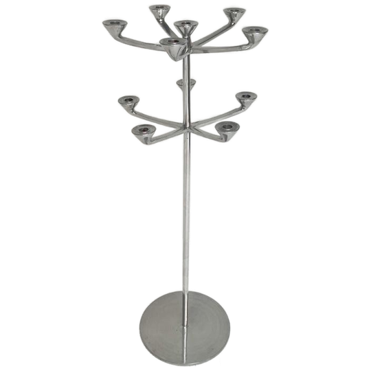 Zilverkleurige Kandelaar 100 Cm, 1980’s 1