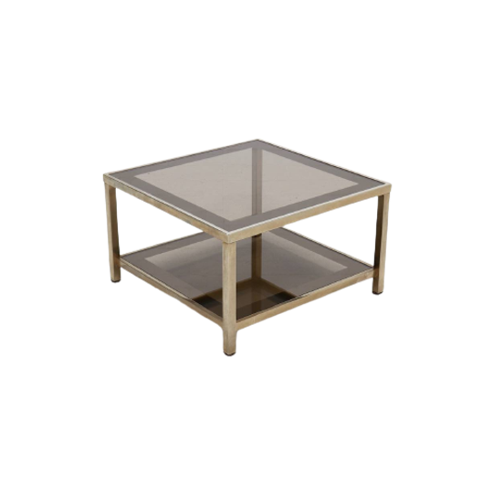 Belgo Chrom 23k Gold Plated Coffee Table 1970s 1