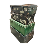 Vintage Groene Metalen Kist