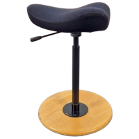 Stokke Variér Move Medium Zwart Wol Stoel Kruk Zadelkruk