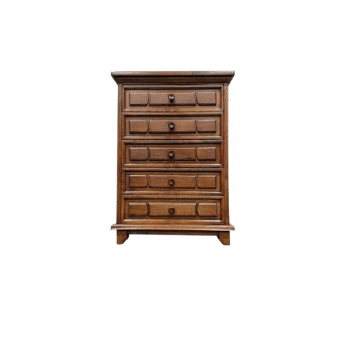 Italian Walnut Dresser With 5 Drawers, 1950S