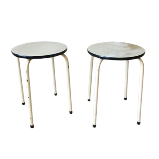 Retro Vintage Kruk Stoel Jaren 70 Plantentafel 1