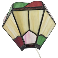 Wandlamp - Tiffany Stijl - Glas En Lood - 3e Kwart 20e Eeuw
