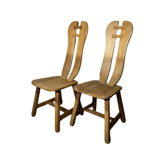 Set Vintage Brutalistische De Puydt Stoelen 1