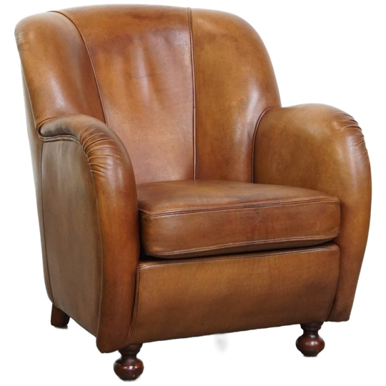 Unieke En Comfortabele Design Fauteuil Gemaakt Van Schapenleer Van Hoge Kwaliteit 1