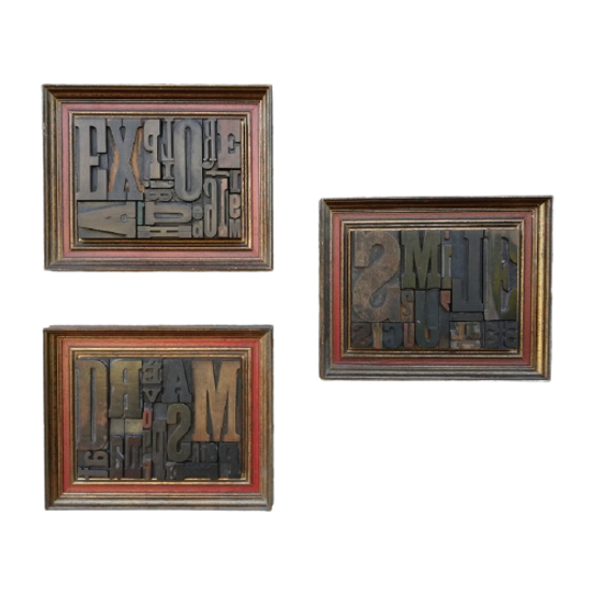 3 Drukletter Kaders 'explore, Dream, Smile'. Prijs Voor De Set 1