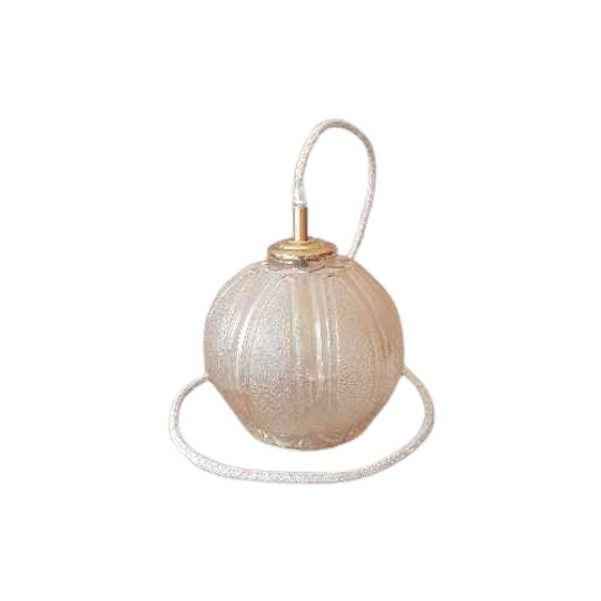 Vintage Hanglamp | Jaren 60 Glazen Bol Amberkleur 1
