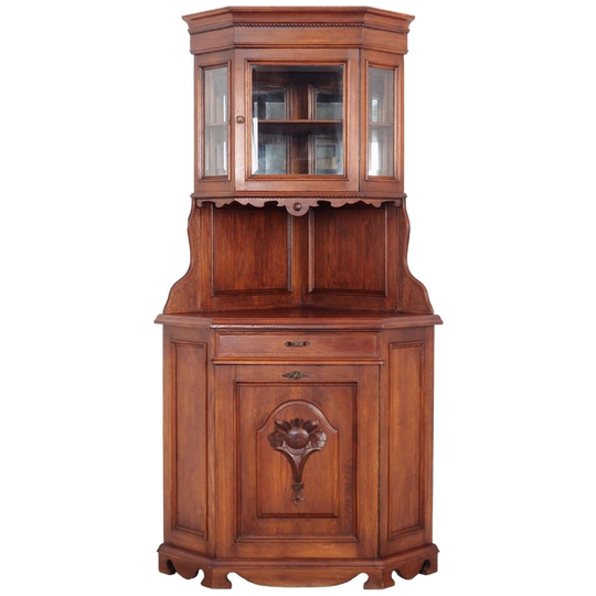 Oak Corner Cabinet, German Design, 1950s, Production: Germany 1