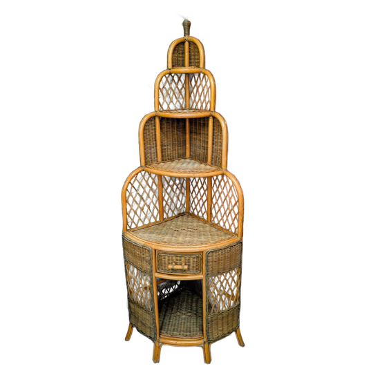 Vintage Rotan Hoekkast 1
