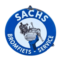 Tof Vintage Emaille Bord Sachs Bromfiets-Service.