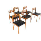 Set 5 + 1 Deense Vintage Eetkamerstoelen Stoelen thumbnail 1