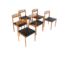Set 5 + 1 Deense Vintage Eetkamerstoelen Stoelen