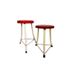 Vintage Brabantia Krukjes. 2 Krukjes Brabantia. Rood Wit. Industrieel Design. thumbnail 1