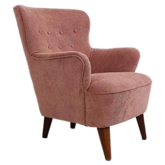 Vintage Roze Artifort Fauteuil Dames | Theo Ruth Roze Rib 1