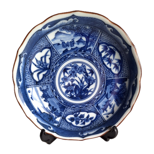 Japans Toyo Kutani Blauwe Schotel Ø 16,3 Cm 1