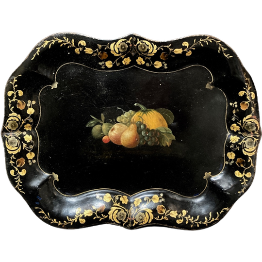 Antiek Dienblad Van Blik, 35 X 26 Cm 1