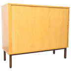 Vintage Deense Archiefkast Wandmeubel Blond Eiken thumbnail 1
